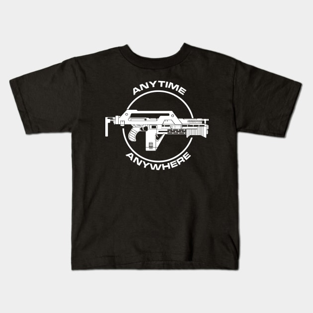 Aliens: Pulse Rifle - Anytime Anywhere Kids T-Shirt by Evarcha